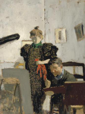 爱德华·维亚尔《在纳坦森之家》，布面油画，高37.5cmx宽27·9cm，私人收藏.png