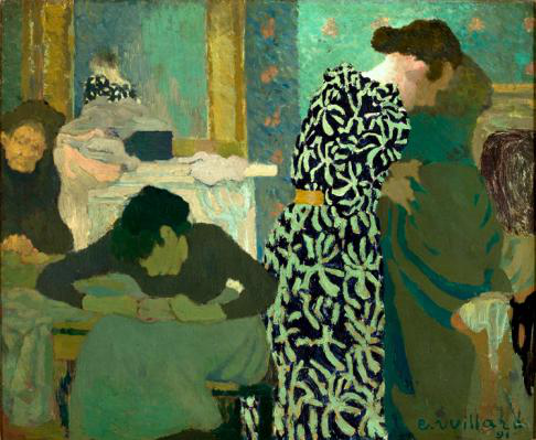爱德华·维亚尔《花裙子》，布面油画，高38x宽46cm，1891年，艺术博物馆sao paulo收藏.png